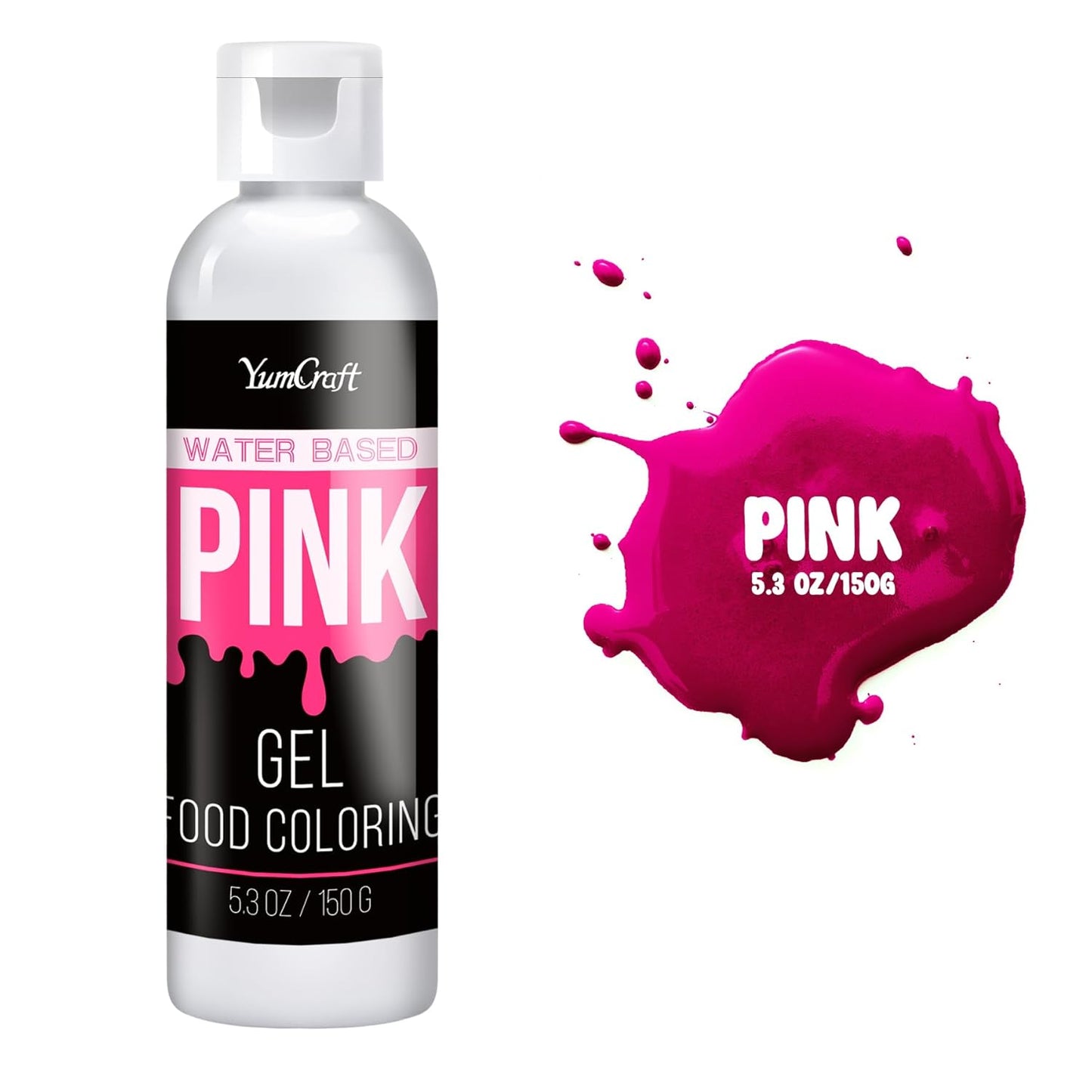 Food Coloring Gel - Vibrant Color Gel Food Coloring for Cake Decorating, Baking, Easter Egg, Icing - Tasteless Food Color Dye for Fondant, Cooking, Slime, Airbrush (Pink, 5.3oz)
