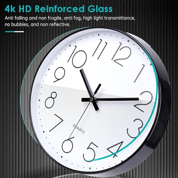 jomparis 12 Inch Wall Clock Silent Non Ticking Battery Operated Quartz Modern - Image 8