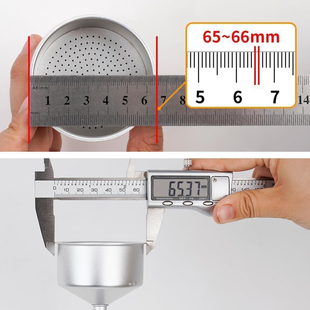 watchget Moka Pot Dosing Funnel - 60mm Espresso Coffee Dosing Ring, Plastic Powder Receiver and Distribution Tool for 6-Cup Moka Express Pot, Black