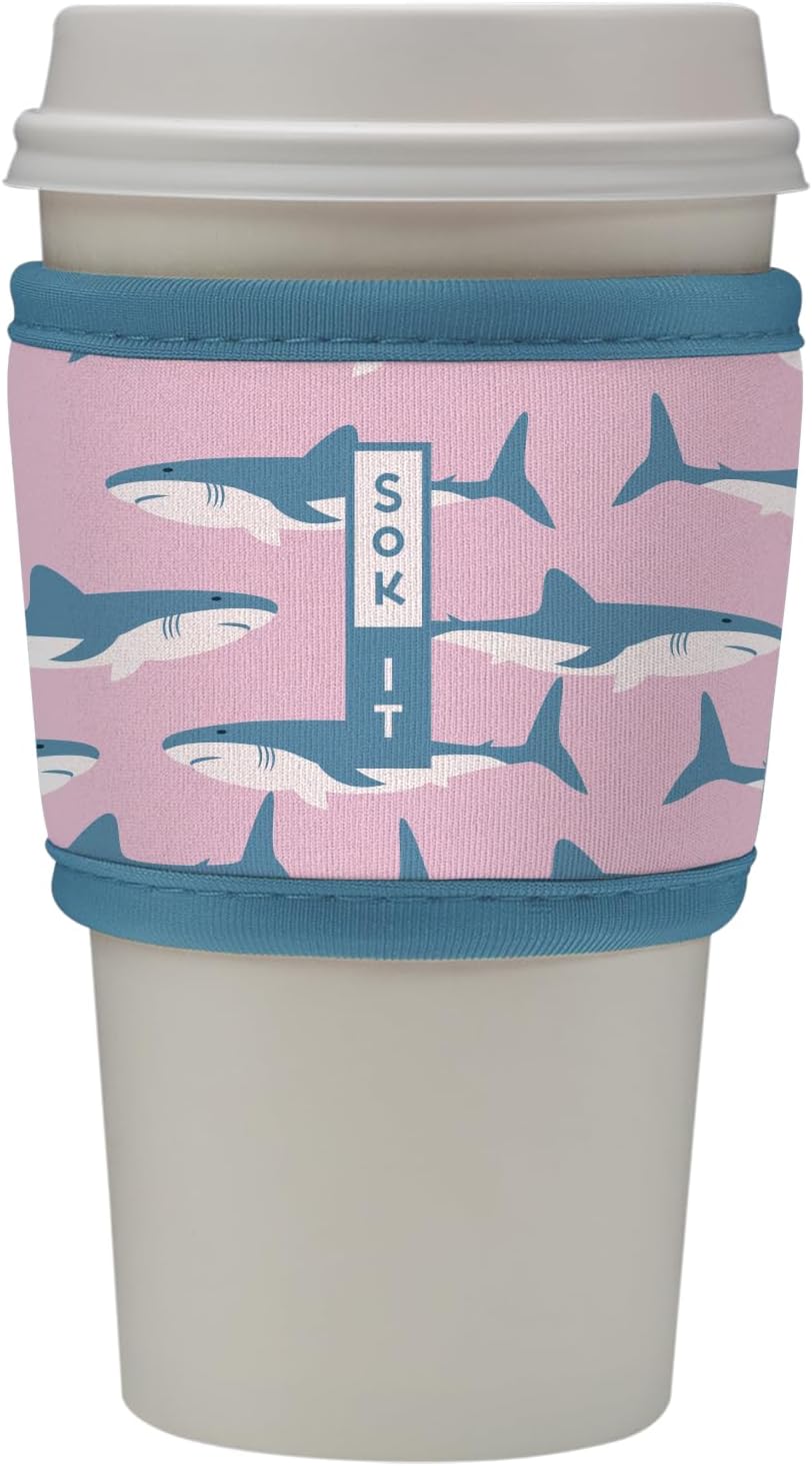 Sok It HotSok Coffee & Tea Reusable Insulated Neoprene Cup Sleeve (Fin-tastic)