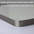 LOAAO 24X30 Inch Brushed Nickel Bathroom Mirror, Rounded Rectangle Silver Metal - Image 3