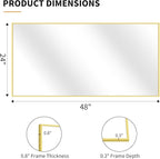 KOCUUY Gold Bathroom Mirror, 24x48 inch Brushed Gold Mirror - Image 6