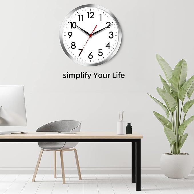 AKCISOT Wall Clock 10 Inch Silent Wall Clocks Battery Operated Non Ticking - Image 9
