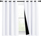 NICETOWN Pure White 100% Blackout Lined Curtains, 2 Thick Layers Completely by NICETOWN