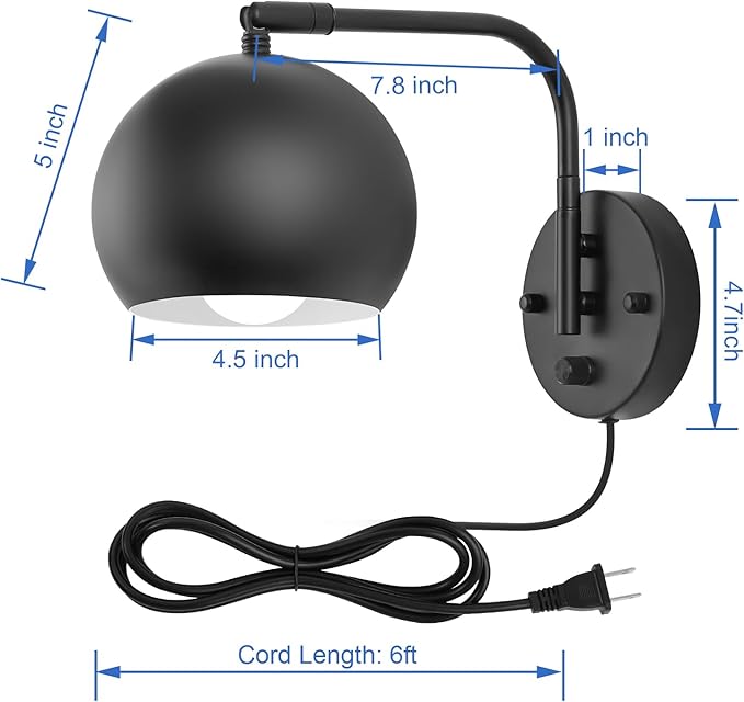 VATONI Wall Sconce with Remote Control, Dimmable Plug in Wall Sconces and - Image 6