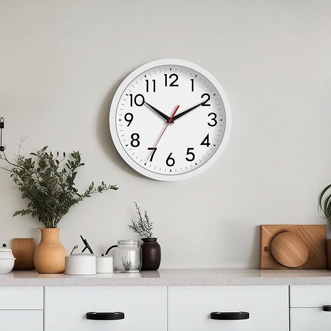 DAXSMY 12 Inch Wall Clock Battery Operated Silent Non Ticking Analog Modern - Image 5