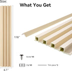 8-Pack WPC Wall Panels 118’’ x 6.1’’ 3D Slat Wall Panel Acoustic Wall Paneling - Image 2