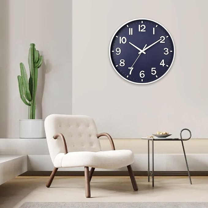 HZDHCLH Wall Clocks Battery Operated, Wall Clock Navy Blue, 8 inch Wall Clock - Image 8