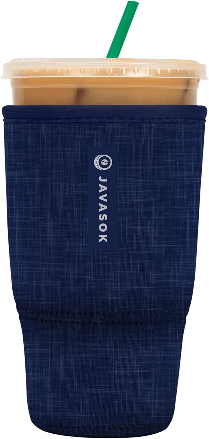 Sok It JavaSok Iced Coffee & Cold Soda Insulated Neoprene Cup Sleeve (Blue Jean, Large: 30-32oz)