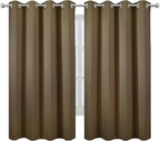 LEMOMO Brown Blackout Curtains 52 x 63 Inch Length/Set of 2 Curtain - Image 2
