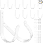 12 Pcs Wall Hooks for Hanging, Large Coat Hooks Wall Mount, Heavy Duty Screw in by MVZAWINO