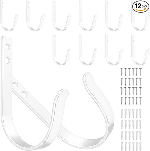 12 Pcs Wall Hooks for Hanging, Large Coat Hooks Wall Mount, Heavy Duty Screw in by MVZAWINO