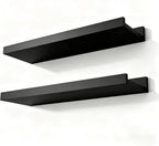 Black Floating Shelves for Wall Decor, Wall Mounted Wood Storage Shelf for by Unknown