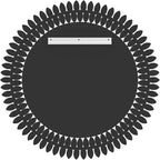 Kelly Miller 36" Large Round Jeweled Wall Mirror, Luxury Diamond Beveled - Image 8