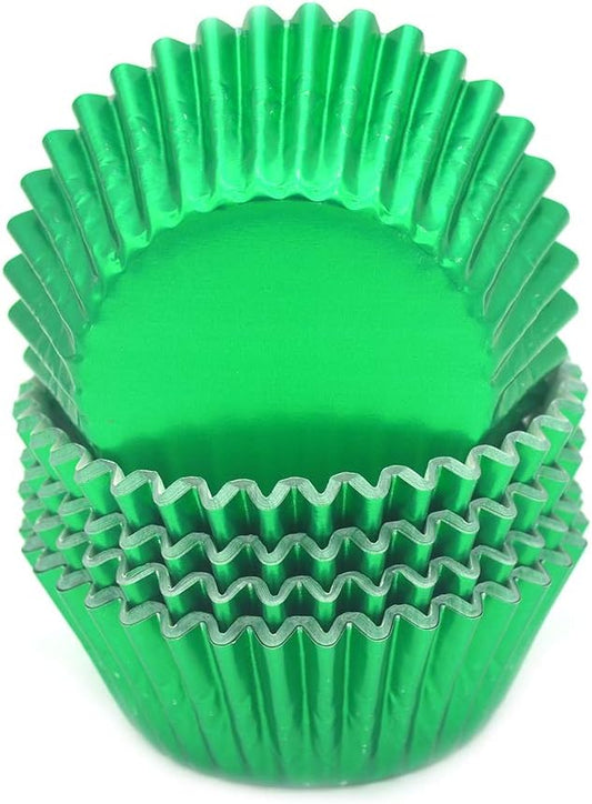 Standard Green Foil Cupcake Liners Muffin Baking Cups for Party and More, 100-Count