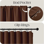 CUCRAF Brown Blackout Curtains 45 inch Length 2 Panels Set, Rod Pocket Room - Image 2