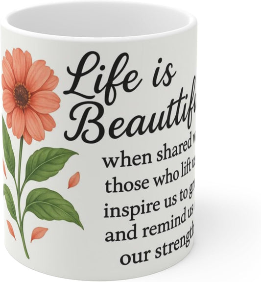 11 OZ Novelty Coffee Mugs - Christmas Gift (Inspirational Floral)