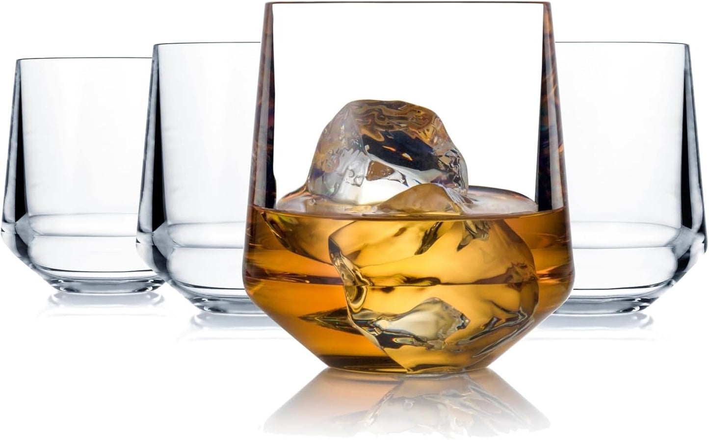 Drinique Unbreakable Stemless Wine Glasses – Set of 4 | 12oz Tritan Plastic | Made with 50% Recycled Content | Reusable, Dishwasher Safe, BPA-Free, Shatterproof | Indoor, Outdoor, Everyday Use - Clear