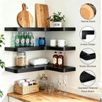 Floating Corner Shelves, Wall Shelf Set of 3, Shelves - Image 3