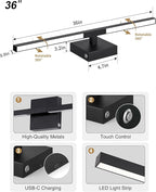 Rayogale 36 Inch 8000mAh Rechargeable Battery Operated Wall Sconce Set of Two - Image 7