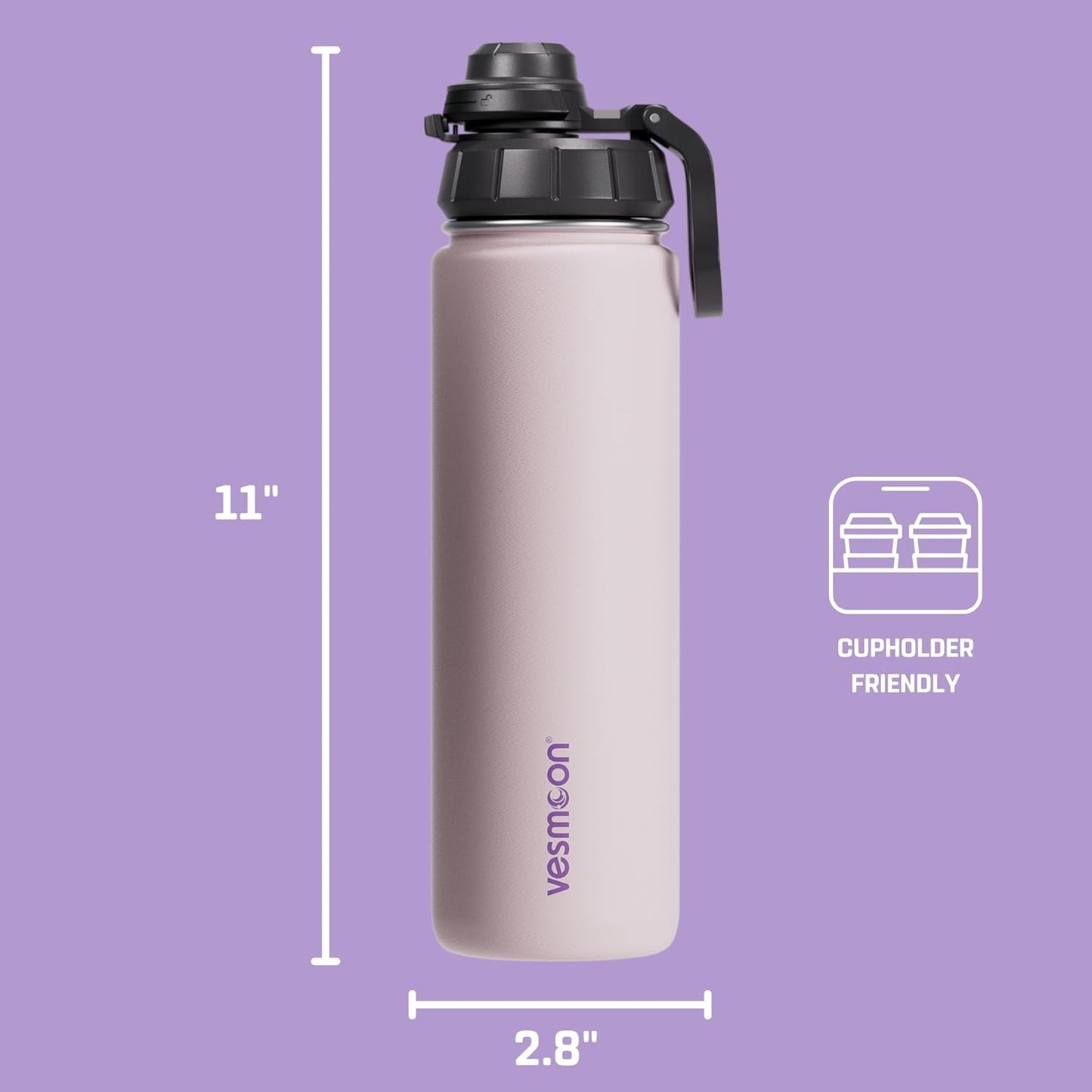 Vessence Tea Infuser Bottle - 24 Oz Insulated Loose Leaf & Fruit Infuser Bottle | Leak Proof with FlowSip Lid