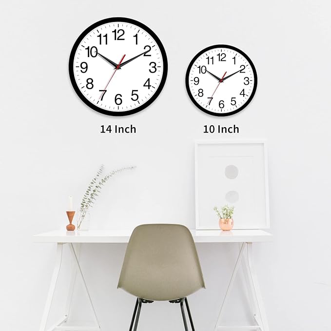 Rohioue Wall Clock Modern 10 Inch Black Battery Operated Silent Non Ticking - Image 10