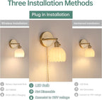 Shenmoyl Plug in Wall Sconce, 2 Pack - Image 2