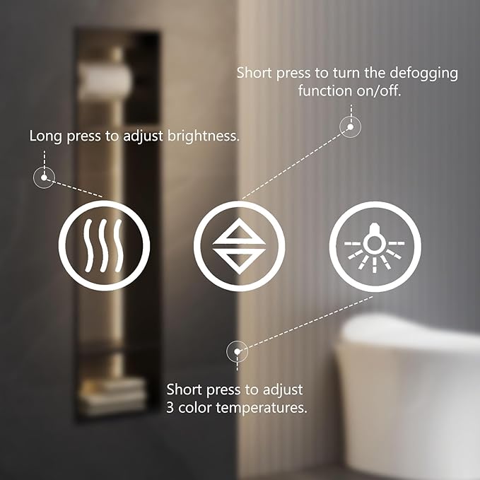 Sweetcrispy 24"x32" Smart Anti-Fog LED Bathroom Mirror - Image 3