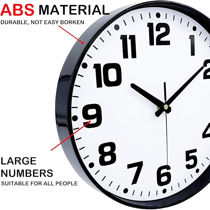 Wall Clock, 8inch Modern Silent Non-Ticking Wall Clocks Battery Operated - Image 7