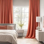 MIULEE Back Tab Burnt Orange Blackout Curtains 90 Inch Long 2 Panels Set - Image 2