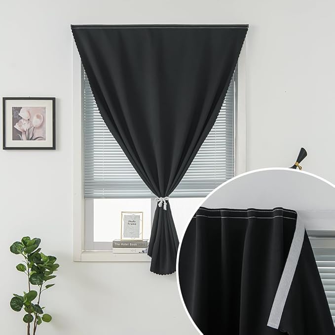 Adhesive Blackout Curtains- Self Stick Shades Window Blinds Curtains No Rod - Image 2