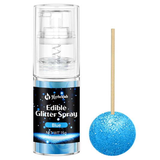 Blue Edible Glitter Spray - 15g Edible Blue Glitter for Cakes Food Grade Metallic Shimmer Powder Cake Spray for Cookie Decorating Chocolate Strawberry