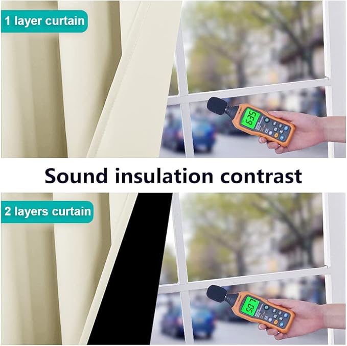 NICETOWN Cold Reducing Curtains, Thermal Insulated 100% Blackout Curtains - Image 4