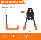 HUPBIPY Heavy Duty Garage Hooks 6 Pack, 2.8 inch Small U Shaped Hanger - Image 2