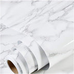practicalWs Marble Wallpaper Granite White and Gray Wall Paper Roll 35.4" x by practicalWs