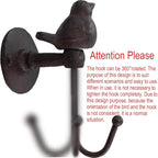 3PCS Cast Iron Hooks 520013 Songbird Wall Hook - Image 3