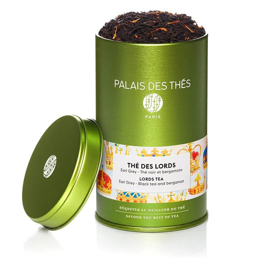 Palais des Thés - Tea of Lords - Earl Grey Black Tea & Bergamot - 3.5oz Loose Leaf Metal Gift Tin, Serves 20-25 Cups