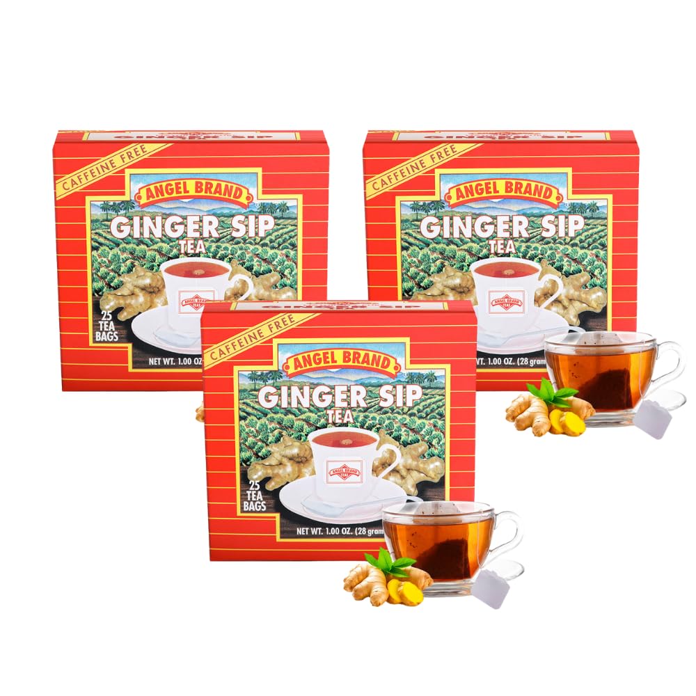 Angel Brand Ginger Tea Bags 25 – Pack of 3 – Ginger Root Tea for, Digestion & Immune Support