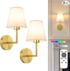 NIORSUN 13.8 inch Battery Operated Wall Sconce Set of 2, 9 Colors Wireless by NIORSUN