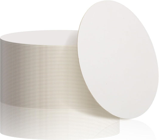TaoBary 50 Pcs Disposable Paper Coasters Bulk 1MM, 4 Inch Round Cardboard Coasters Blank for Bar Drinks DIY Crafts Arts Wedding (White)