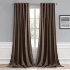 MIULEE Chocolate Brown Back Tab Blackout Curtain 96 Inch Long 2 Panels Set by MIULEE