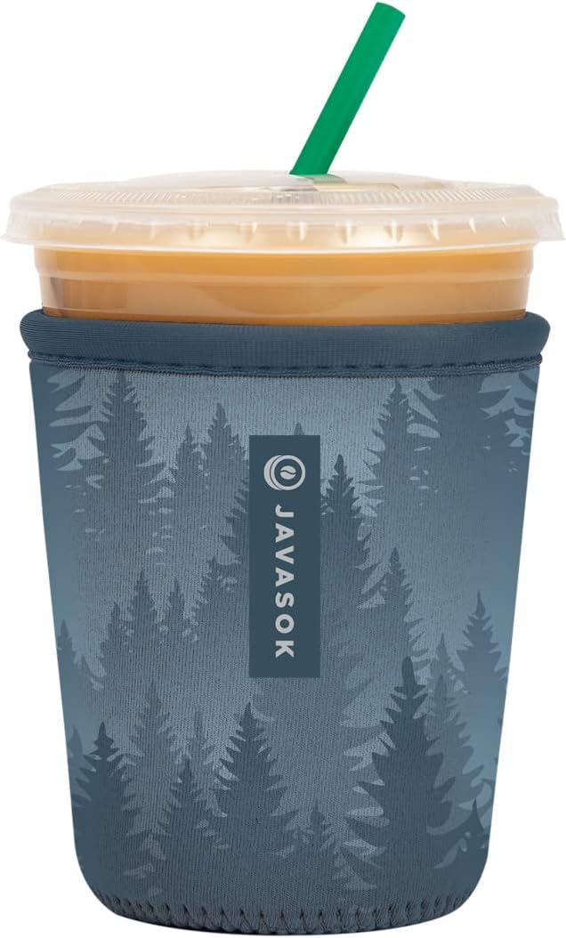 Sok It JavaSok Iced Coffee & Cold Soda Insulated Neoprene Cup Sleeve (Foggy Woods, Small: 16-20oz)