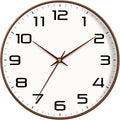 Woodgrain Wall Clock, Silent Non-Ticking Battery Operated Clock 10 Inch by MABPEDO