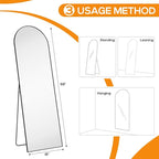 Arched Mirror Full Length, Upgraded 16"x59" Body Wall Mirrors - Image 3
