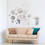 Shappy 32 Pcs Acrylic Mirror Wall Stickers Removable Round Wall Decal Circle - Image 6
