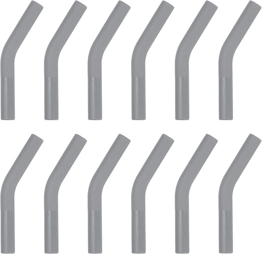 uxcell 12Pcs Silicone Straw Tips, Silicone Straw Elbows Tip, Soft Reusable Metal Straw Covers Fit for 8mm/0.31" OD Stainless Steel Straws, Grey