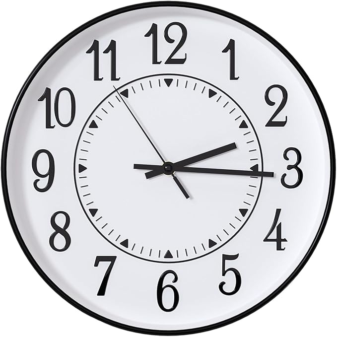 Wall Clock Modern Non-Ticking Battery Operated Silent Wall Clocks Simple Style by BAKBRAND