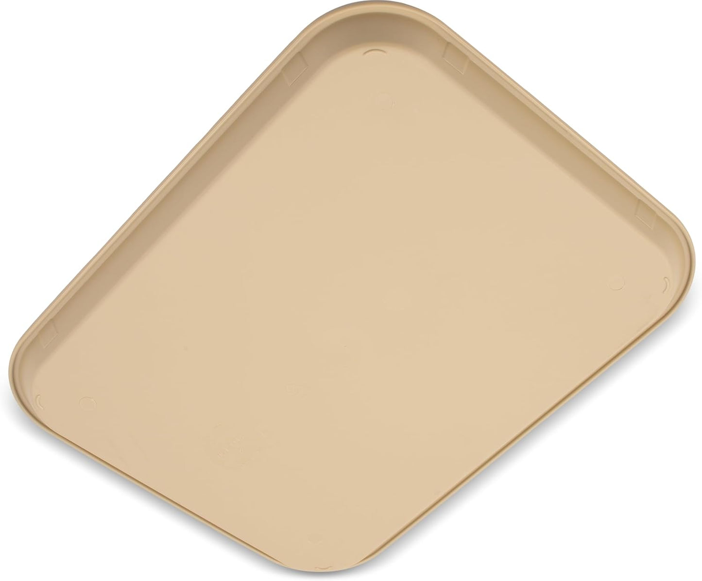 Carlisle FoodService Products Fast Food Cafeteria Tray 14" x 18", Durable Polypropylene with Slip-Resistant Surface, Stackable for Cafes and Schools, BPA-Free, Beige