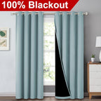 NICETOWN 100% Blackout Curtains 84 inches Long, Sky Blue, 52 inches Wide - Image 2