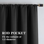 IGEMAEVE Blackout Curtains 84 Inch Length 2 Panels Set, Rod Pocket Energy - Image 2